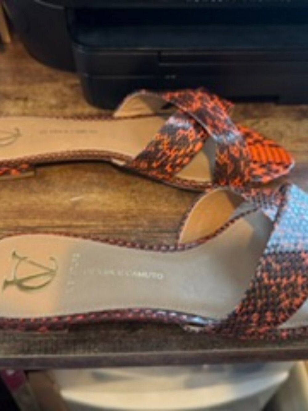 Vince Camuto Orange Slide Sandals – Women's Size 10 – Like New - Picture 1 of 6